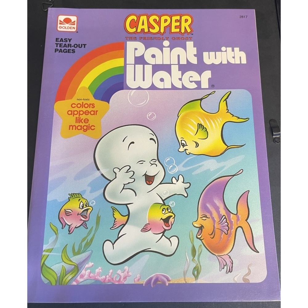 Casper The Friendly Ghost "Paint With Water" Coloring Book by Golden 1992 |